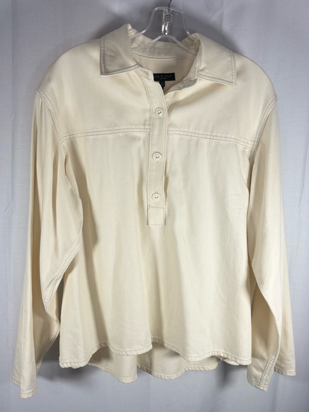 NWOT RAG & BONE Poet Style Long Sleeve Cream Pullover Top Size M Womens